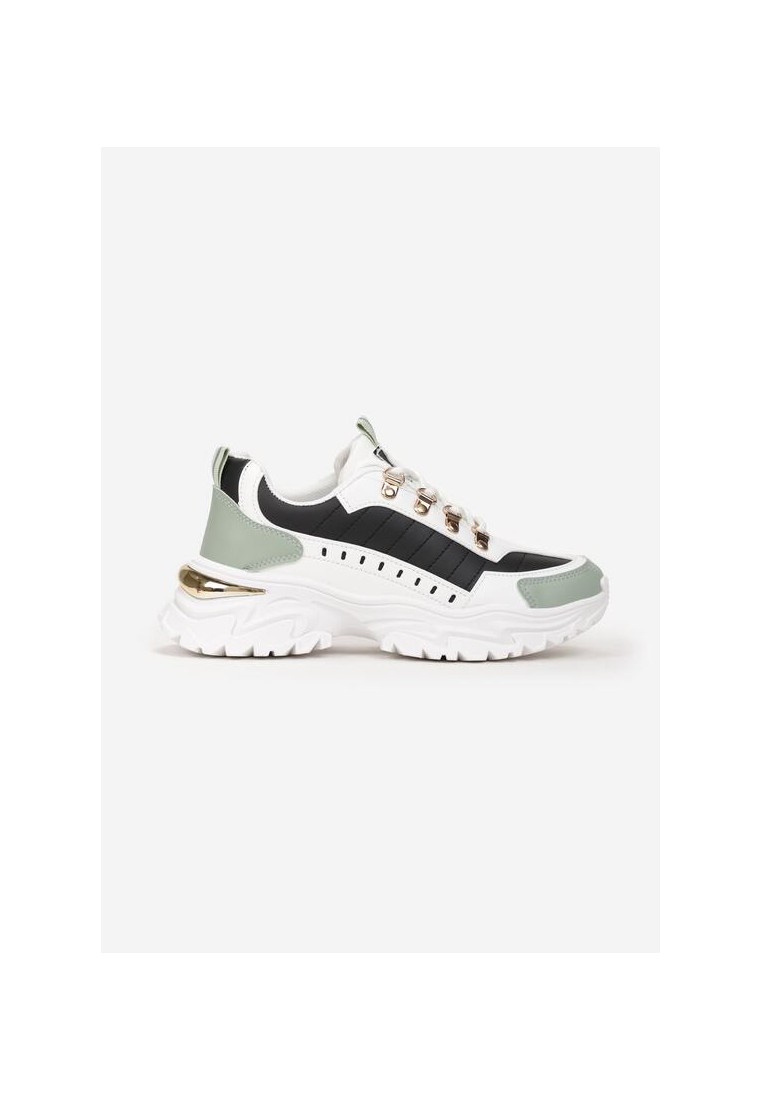 Czarno-Zielone Sneakersy