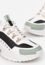 Czarno-Zielone Sneakersy